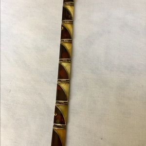 New Tri-Color AMBER-STERLING BRACELET 7.5” long